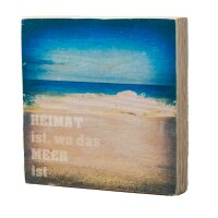 Holzbild - Heimat ist, wo das Meer ist