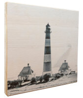 Holzbild - Leuchtturm Westerheversand 20x20 cm