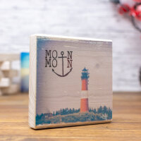 Holzbild - Moin Moin (Sylt) 10x10 cm