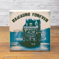 Holzbild - Hamburg Forever 10x10 cm
