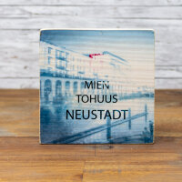 Holzbild - MIEN TOHUUS - Neustadt 10x10 cm