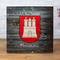 Holzbild - Meine Stadt Hamburg (Wood) 20x20 cm