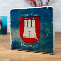 Holzbild - Meine Stadt Hamburg (Water) 10x10 cm