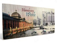 Schlüsselbrett - Hamburg meine Perle (24x12 cm)