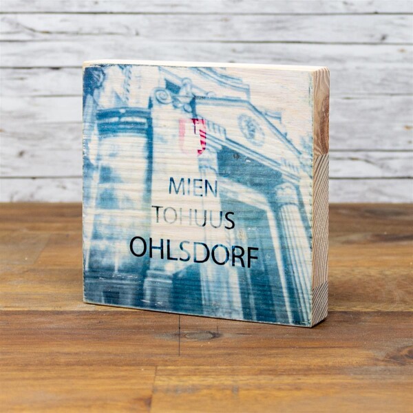 Holzbild - MIEN TOHUUS - Ohlsdorf 10x10 cm