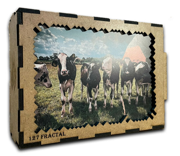 elbPUZZLE No. 30 - Tierwelten: Kühe (Fractal) XL (450 Teile)