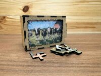 elbPUZZLE No. 30 - Tierwelten: Kühe - Fractale Edition / Standard / 15x21 cm / 92 Teile