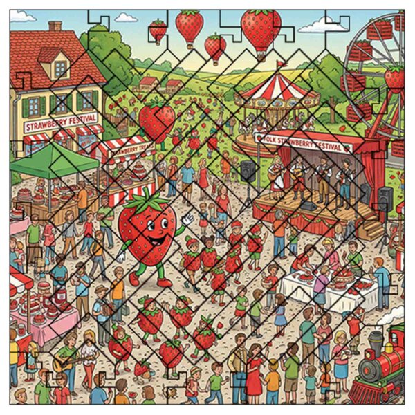 elbPUZZLE No. 46 - Wimmelbild: Erdbeere - Fractale Edition